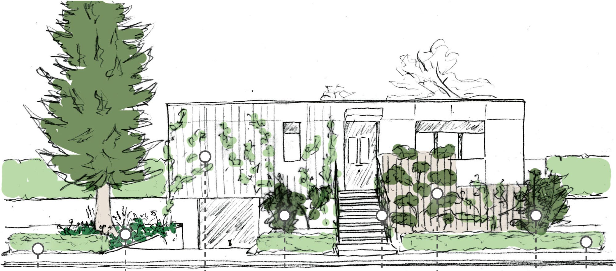 Visualisierung der Pflanzenverwendung im Eingangsbereich